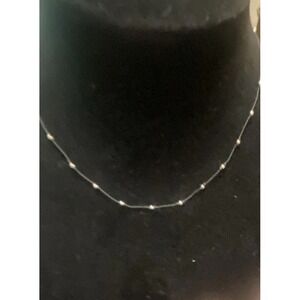 16" Sterling Silver Black Thread Necklace